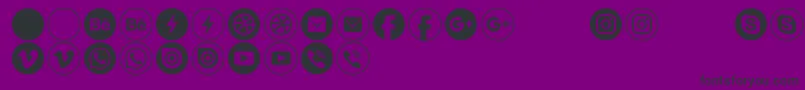 Typeecon-fontti – mustat fontit violetilla taustalla