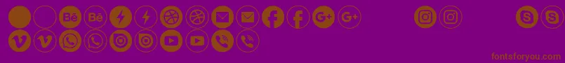 Fonte Typeecon – fontes marrons em um fundo roxo