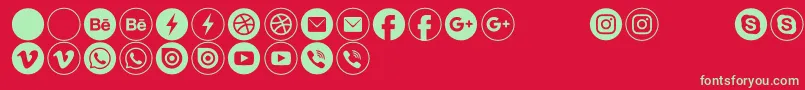 fuente Typeecon – Fuentes Verdes Sobre Fondo Rojo