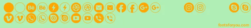 Typeecon Font – Orange Fonts on Green Background