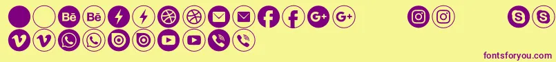 Typeecon Font – Purple Fonts on Yellow Background