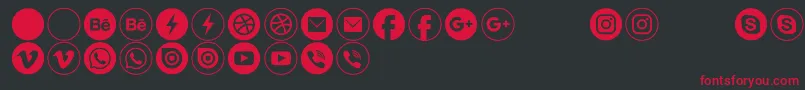 Typeecon Font – Red Fonts on Black Background
