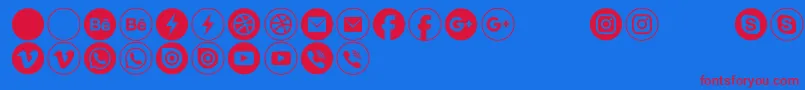 Fonte Typeecon – fontes vermelhas em um fundo azul