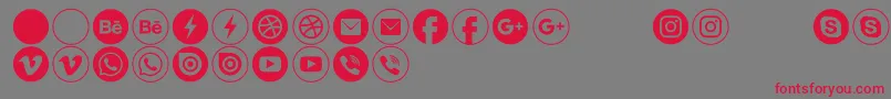 フォントTypeecon – 赤い文字の灰色の背景