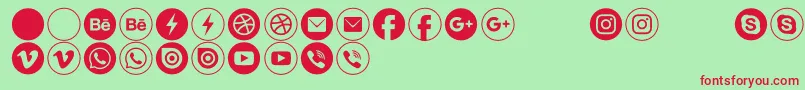 Typeecon Font – Red Fonts on Green Background