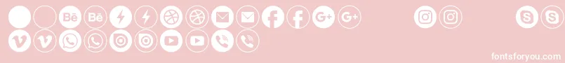 Fonte Typeecon – fontes brancas em um fundo rosa