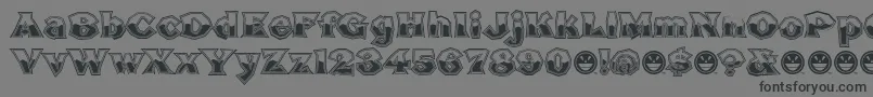 フォントBrokenPosterTourBusted – 黒い文字の灰色の背景