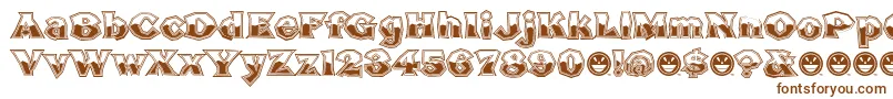 Шрифт BrokenPosterTourBusted – коричневые шрифты на белом фоне