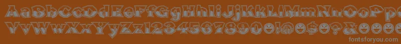 Шрифт BrokenPosterTourBusted – серые шрифты на коричневом фоне