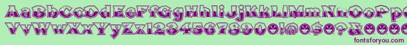 BrokenPosterTourBusted Font – Purple Fonts on Green Background