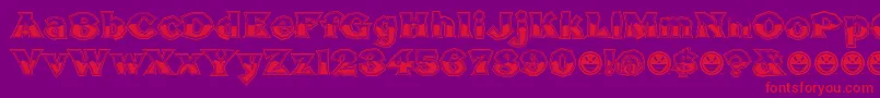 BrokenPosterTourBusted Font – Red Fonts on Purple Background