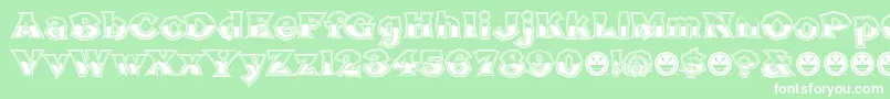 BrokenPosterTourBusted Font – White Fonts on Green Background