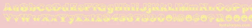 fuente BrokenPosterTourBusted – Fuentes Amarillas Sobre Fondo Rosa