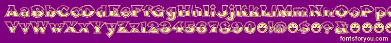 Lisätietoja BrokenPosterTourBusted-fontista BrokenPosterTourBusted-fontti – keltaiset fontit violetilla taustalla