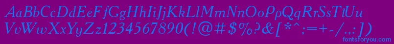 Academy1 Font – Blue Fonts on Purple Background