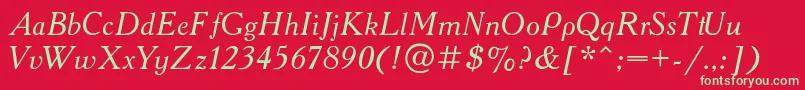 Academy1 Font – Green Fonts on Red Background