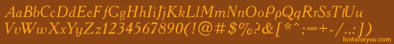 Academy1 Font – Orange Fonts on Brown Background