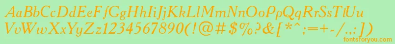 Academy1 Font – Orange Fonts on Green Background
