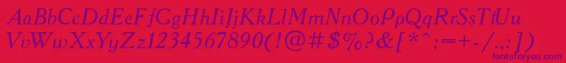 Academy1 Font – Purple Fonts on Red Background