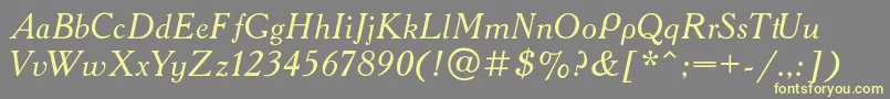Academy1-fontti – keltaiset fontit harmaalla taustalla