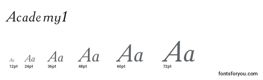 Academy1 Font Sizes