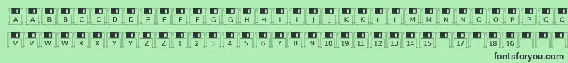 Floppydisk Font – Black Fonts on Green Background
