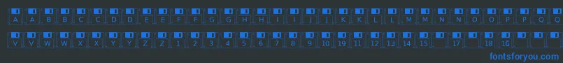 Floppydisk Font – Blue Fonts on Black Background