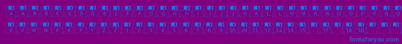 fuente Floppydisk – Fuentes Azules Sobre Fondo Morado