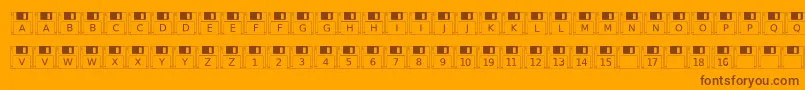 Floppydisk Font – Brown Fonts on Orange Background