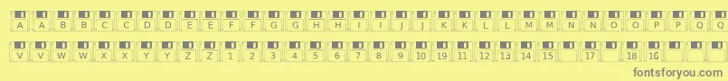 Floppydisk Font – Gray Fonts on Yellow Background