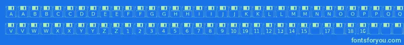 Floppydisk Font – Green Fonts on Blue Background