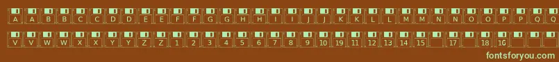 Шрифт Floppydisk – зелёные шрифты на коричневом фоне