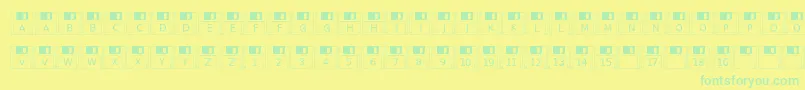 Floppydisk-fontti – vihreät fontit keltaisella taustalla