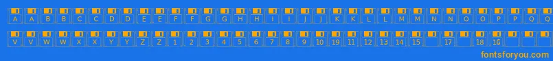 Floppydisk Font – Orange Fonts on Blue Background