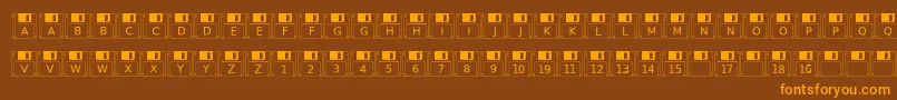 Floppydisk Font – Orange Fonts on Brown Background