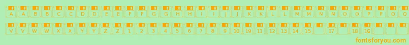 fuente Floppydisk – Fuentes Naranjas Sobre Fondo Verde