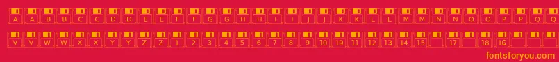Floppydisk Font – Orange Fonts on Red Background