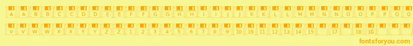 Floppydisk Font – Orange Fonts on Yellow Background