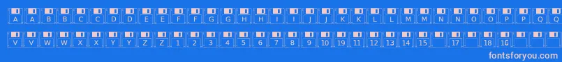 Floppydisk Font – Pink Fonts on Blue Background
