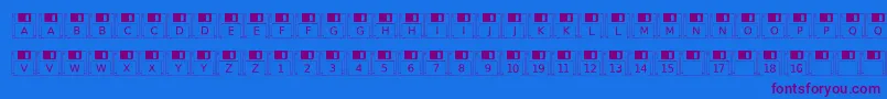 Floppydisk Font – Purple Fonts on Blue Background