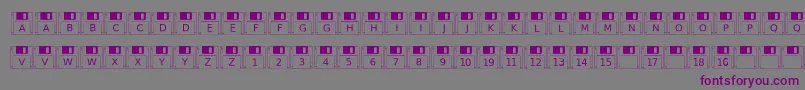 Czcionka Floppydisk – fioletowe czcionki na szarym tle