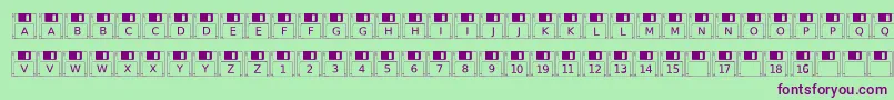 Floppydisk Font – Purple Fonts on Green Background