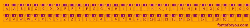 Floppydisk Font – Purple Fonts on Orange Background