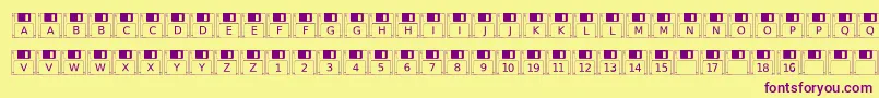 Floppydisk Font – Purple Fonts on Yellow Background