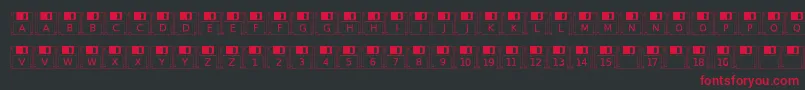 Floppydisk Font – Red Fonts on Black Background