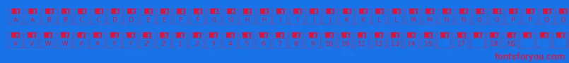 Floppydisk Font – Red Fonts on Blue Background