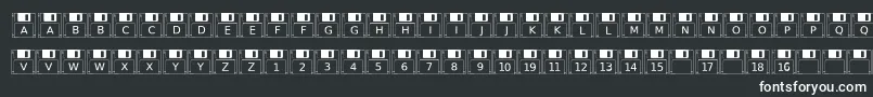 Fonte Floppydisk – fontes brancas em um fundo preto