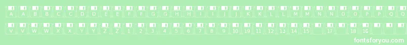 Czcionka Floppydisk – białe czcionki na zielonym tle