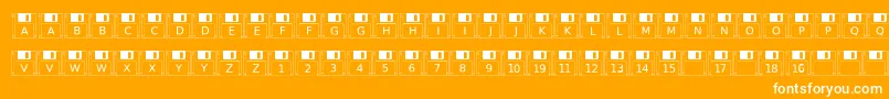 Floppydisk Font – White Fonts on Orange Background