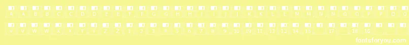 Więcej informacji o czcionce Floppydisk Czcionka Floppydisk – białe czcionki na żółtym tle
